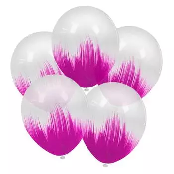 Шар латексный 12", браш, фуше, кристалл, набор 5 шт.