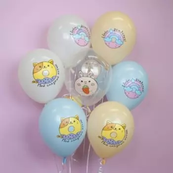 Шар латексный 12'' «С Днём рождения! Милые сладости», пастель, 1-сторонний, набор 25 шт., МИКС