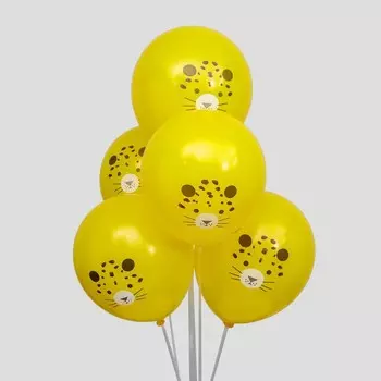 Шар латексный 12" «Гепард», набор 5 шт., без подложки