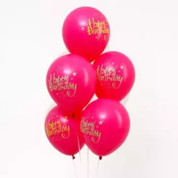 Шар латексный 12" Happy Birthday, набор 5 шт.