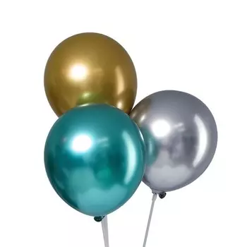 Шары воздушные латексные 12" «Хром», металл, набор 100 шт., цвета МИКС