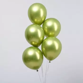 Шар латексный 12“, хром, набор 25шт, цвет фруктовый зеленый