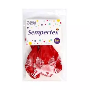 Шар латексный 12" «Юбилейные», прозрачный, набор 5 шт., цвета красный