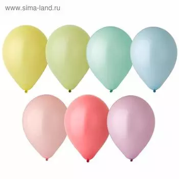 Шары воздушные латексные 12", макарон, набор 50 шт., МИКС