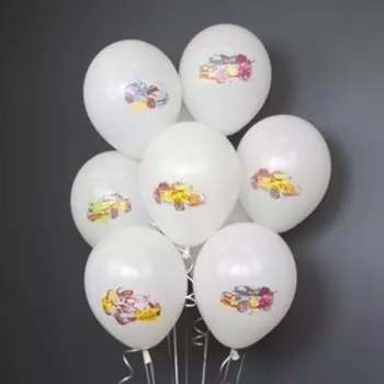 Шар латексный 12'' «Машинки-граффити», пастель, 1-сторонний, набор 25 шт., МИКС