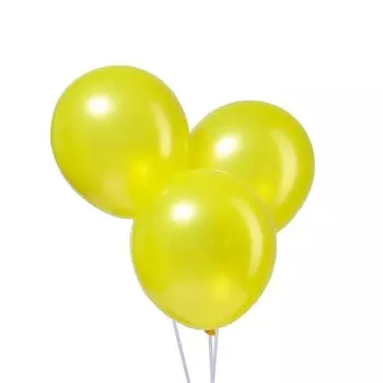 Шары воздушные латексные 12", металл, набор 100 шт., цвет жёлтый