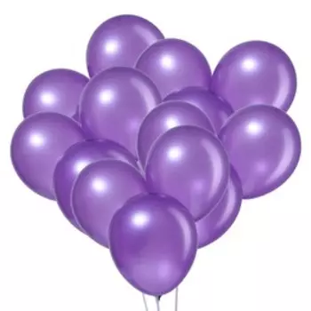 Шар латексный 12", металл, набор 12 шт., цвет фиолетовый