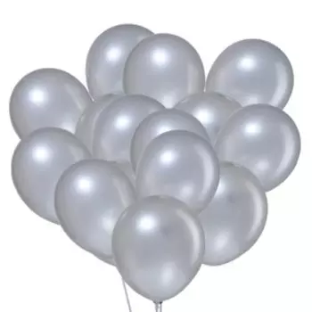 Шары воздушные латексные 12", металл, набор 12 шт., цвет серебро