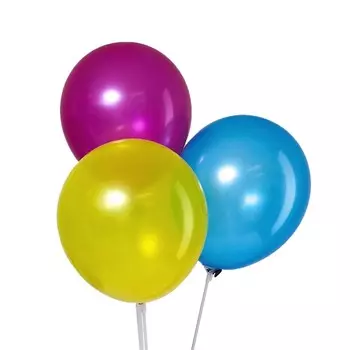 Шар латексный 12", металл, набор 5 шт., цвета МИКС