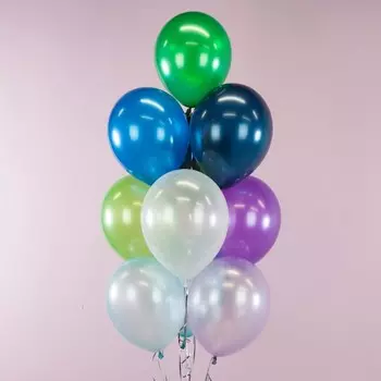 Шар латексный 12", металлик, 100 шт., белый