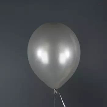 Шар латексный 12", металлик, 100 шт., серебро