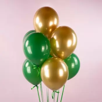 Шар латексный 12", металлик, 100 шт., золото