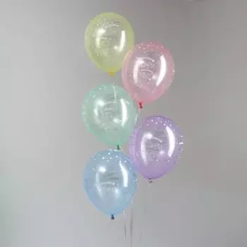 Шар латексный 12" «От всей души», прозрачный, набор 15 шт., цвета МИКС