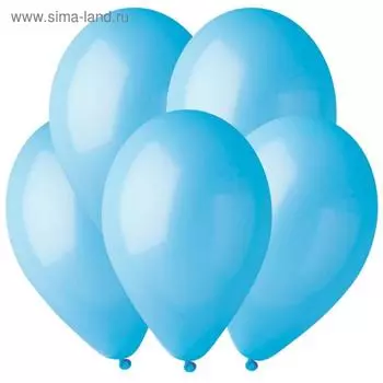 Шар латексный 12", пастель, набор 100 шт., голубой