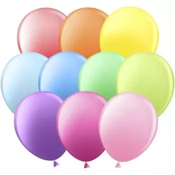 Воздушные шары латексные 12", пастель, 100 шт., МИКС