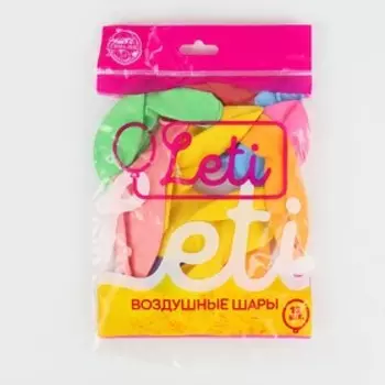 Шары воздушные латексные 12", пастель, набор 12 шт., цвета МИКС