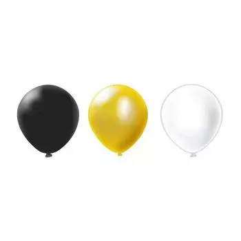 Шар латексный 12", пастель, набор 50 шт., белый, золото, чёрный МИКС