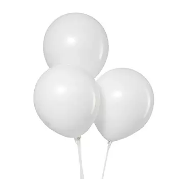 Воздушные шары латексные 12", пастель, 5 шт., белые
