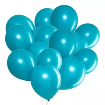 Шар латексный 12", пастель, набор 5 шт., цвет бирюзовый