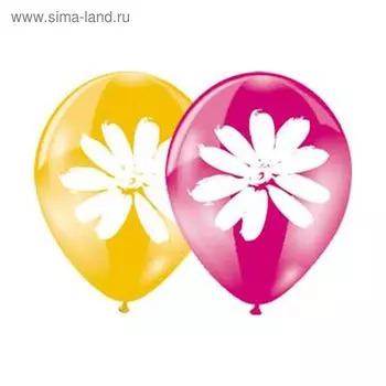 Шар латексный 12" «Ромашки», набор 50 шт., цвета МИКС