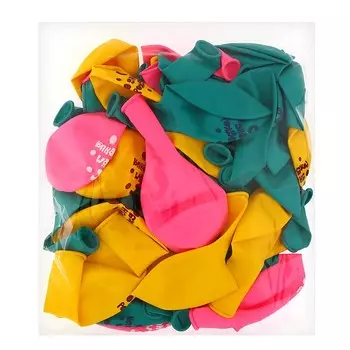 Шар латексный 12" «С днём рождения», смайлики, 50 шт.