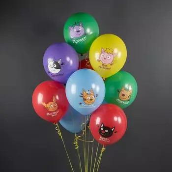 Воздушные шары латексные 12" «Три Кота. Играем вместе», 25 шт., МИКС