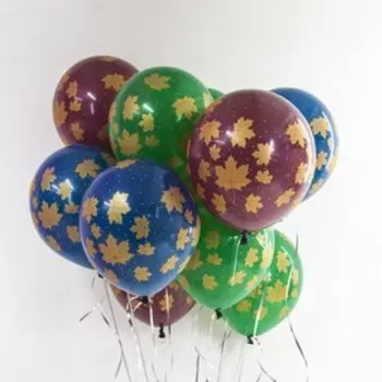 Шар латексный 12" «Золотые листья», пастель, 5-сторонний, набор 25 шт., МИКС