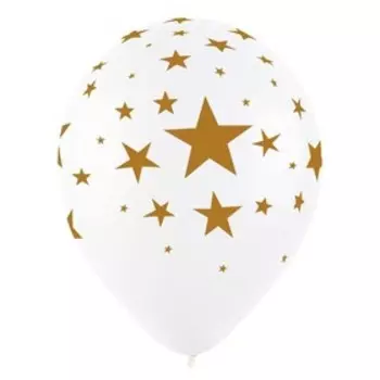 Шар латексный 12" «Звёзды», пастель-кристал, 5-сторонний, набор 25 шт., МИКС