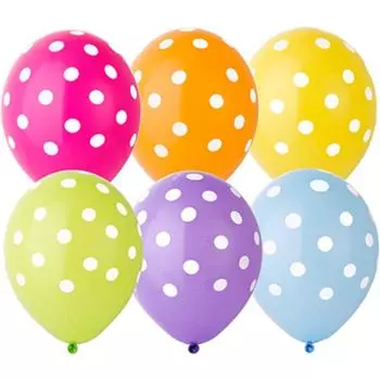 Шары воздушные латексные 14" «Горошек тропики», пастель, набор 25 шт.