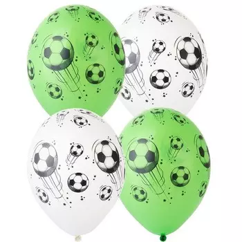 Шар латексный 14" «Мяч футбольный», пастель, шёлк, набор 5 шт., МИКС