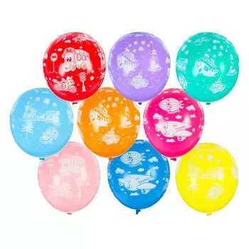 Шар латексный 14" «Транспорт», пастель, набор 25 шт., цвета МИКС