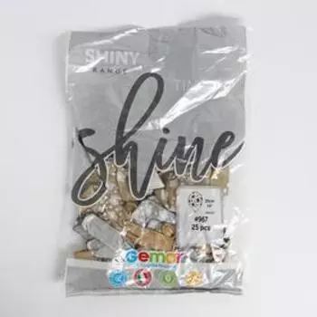 Шар латексный 14" «Звёзды хром», 5-сторонний, металл, набор 25 шт., МИКС