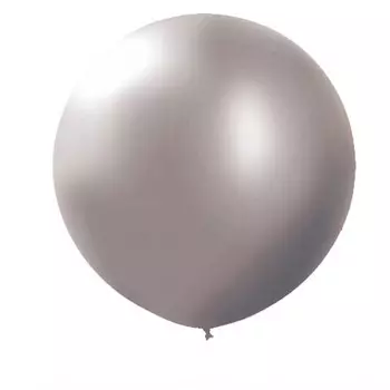 Шар латексный 36" серебро, металлик, 1шт.