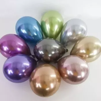 Шар латексный 5", хром, набор 50 шт., МИКС