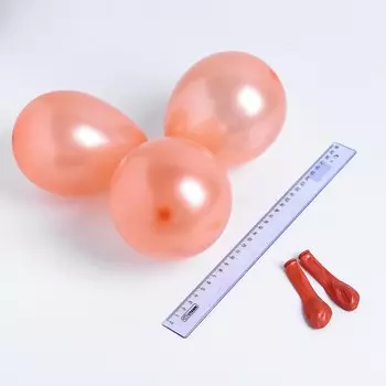 Шар латексный 5", металл, набор 100 шт., цвет водные бомбочки, розовое золото