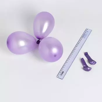 Шар латексный 5", металл, набор 100 шт., водные бомбочки, цвет сиреневый