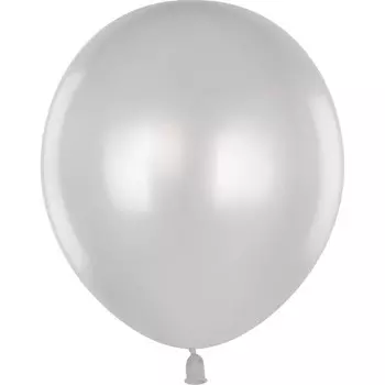 Шар латексный 5", металлик, 100 шт., белый