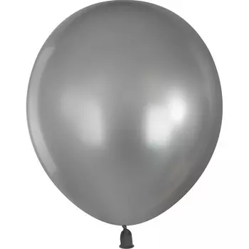 Шар латексный 5", металлик, 100 шт., серебро