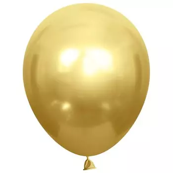 Шары воздушные латексные 5", золото, хром, набор 50 шт.