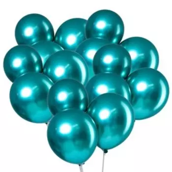 Шары воздушные латексные 9" «Хром», металл, набор 50 шт., цвет зелёный
