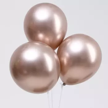 Воздушные шары латексные 9", 100 шт., ХРОМ