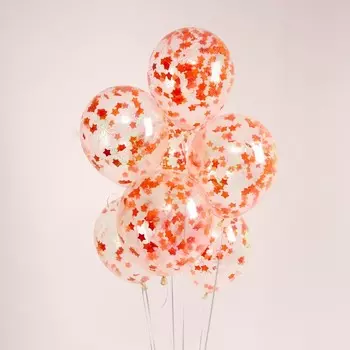 Шар латексный прозрачный 12" «Цветочное настроение» c конфетти, набор 15 шт.