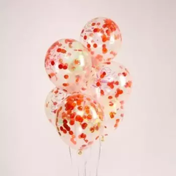 Шар латексный прозрачный 12" «С днём рождения» с конфетти, набор 15 шт.