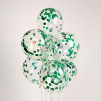 Шар латексный прозрачный 12" «Звёзды в небе» с конфетти, набор 15 шт.