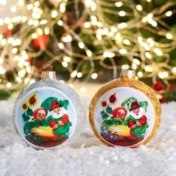 Ёлочный шар «Сказки» новогодний, h=8 см, МИКС