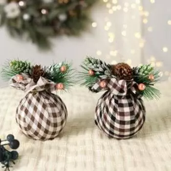 Шар пластик d-8 см "Валенсия" клетка шишки ягодки, микс