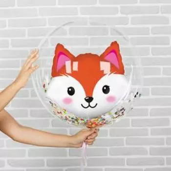 Шар полимерный «Шар в шаре. Лиса» + конфетти