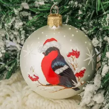 Шар "Снегирь" 6,5 см микс