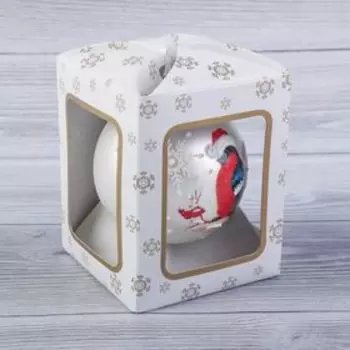 Шар "Снегирь" 8,5 см микс