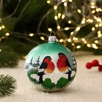 Ёлочный шар «Снегири», d=9.5 см, МИКС